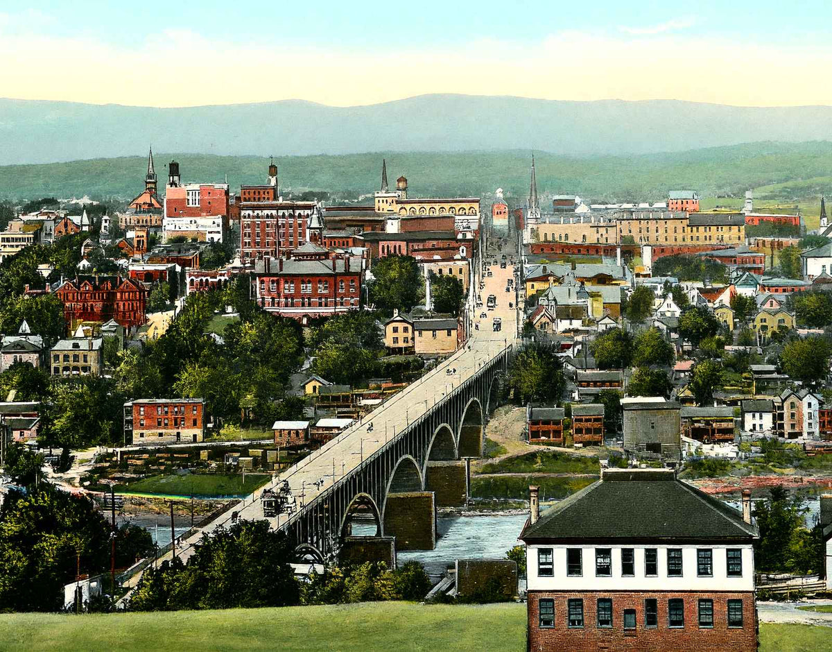 Bird's Eye View, Knoxville, TN in 1908 vintage print