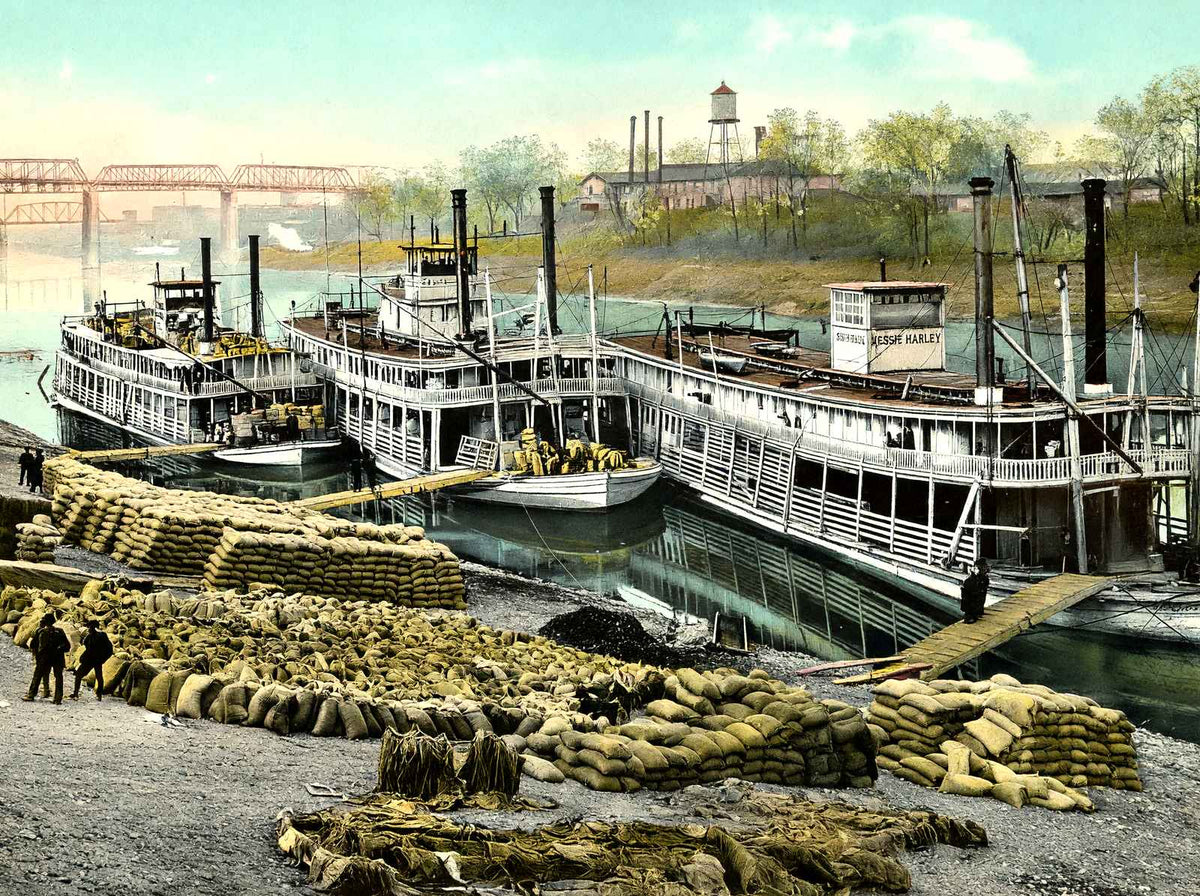 Wharf Scene, Nashville, TN vintage print