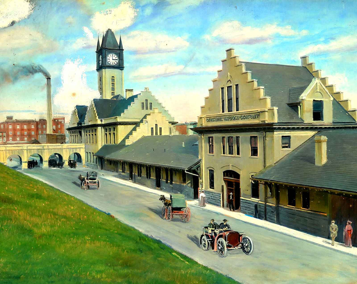 Southern Railway Depot, Knoxville, TN in 1908 art print