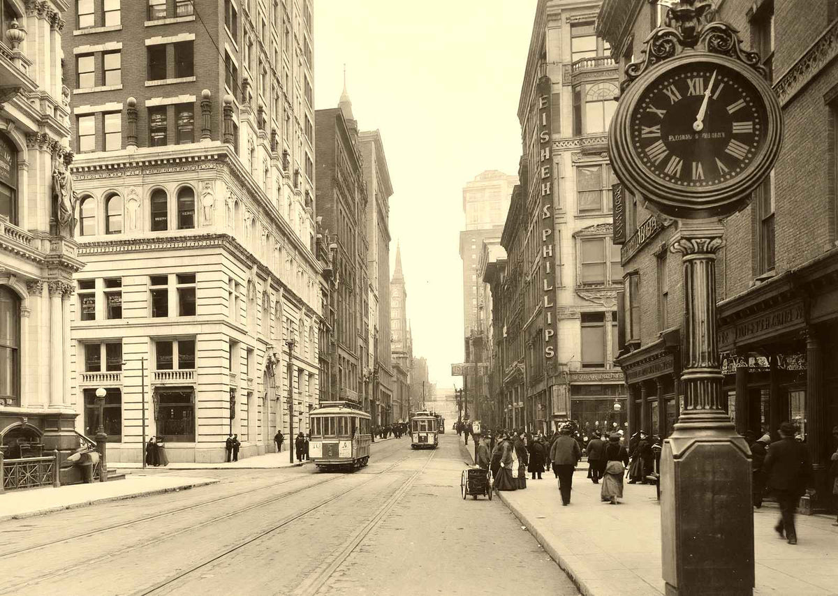 Fifth Ave at Wood St, Pittsburgh, PA 1907 photo print