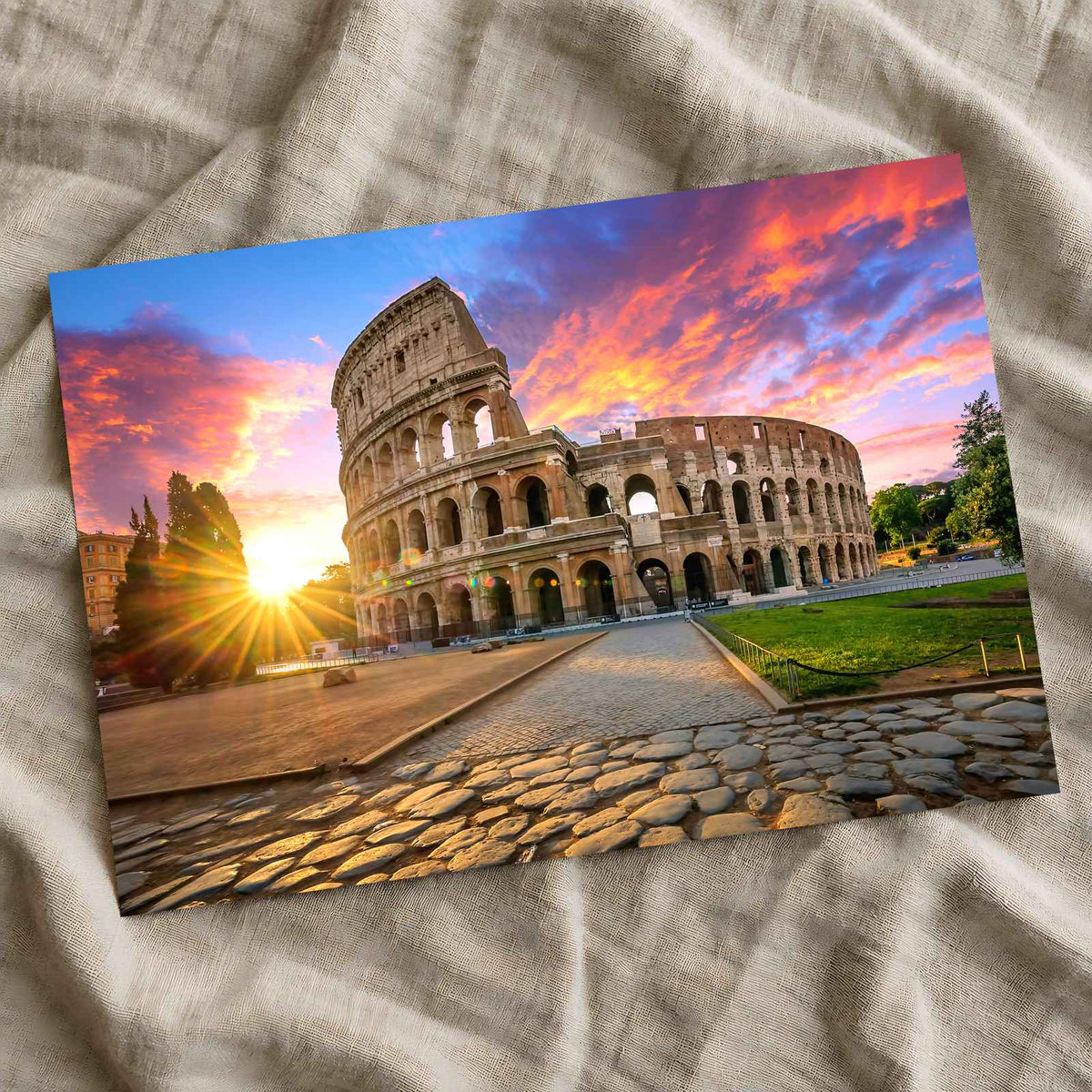 Colosseum in Rome with Morning Sun, Italy Photo Print Wall Decor