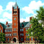 Recitation Hall, Gettysburg College PA, PA vintage print