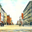 Harrisburg PA Market Street in 1907 art print