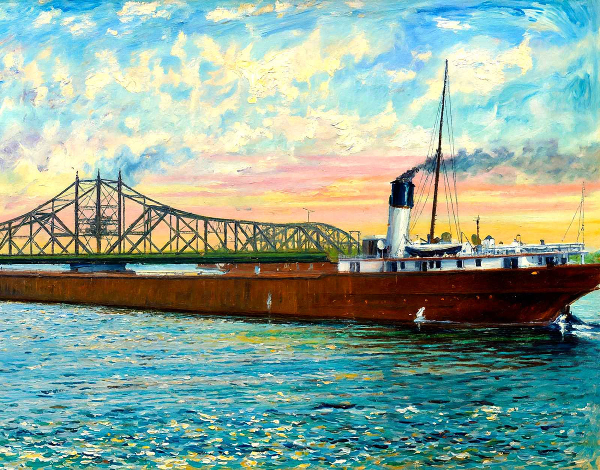 Interstate Bridge, Superior, WI in 1906 art print