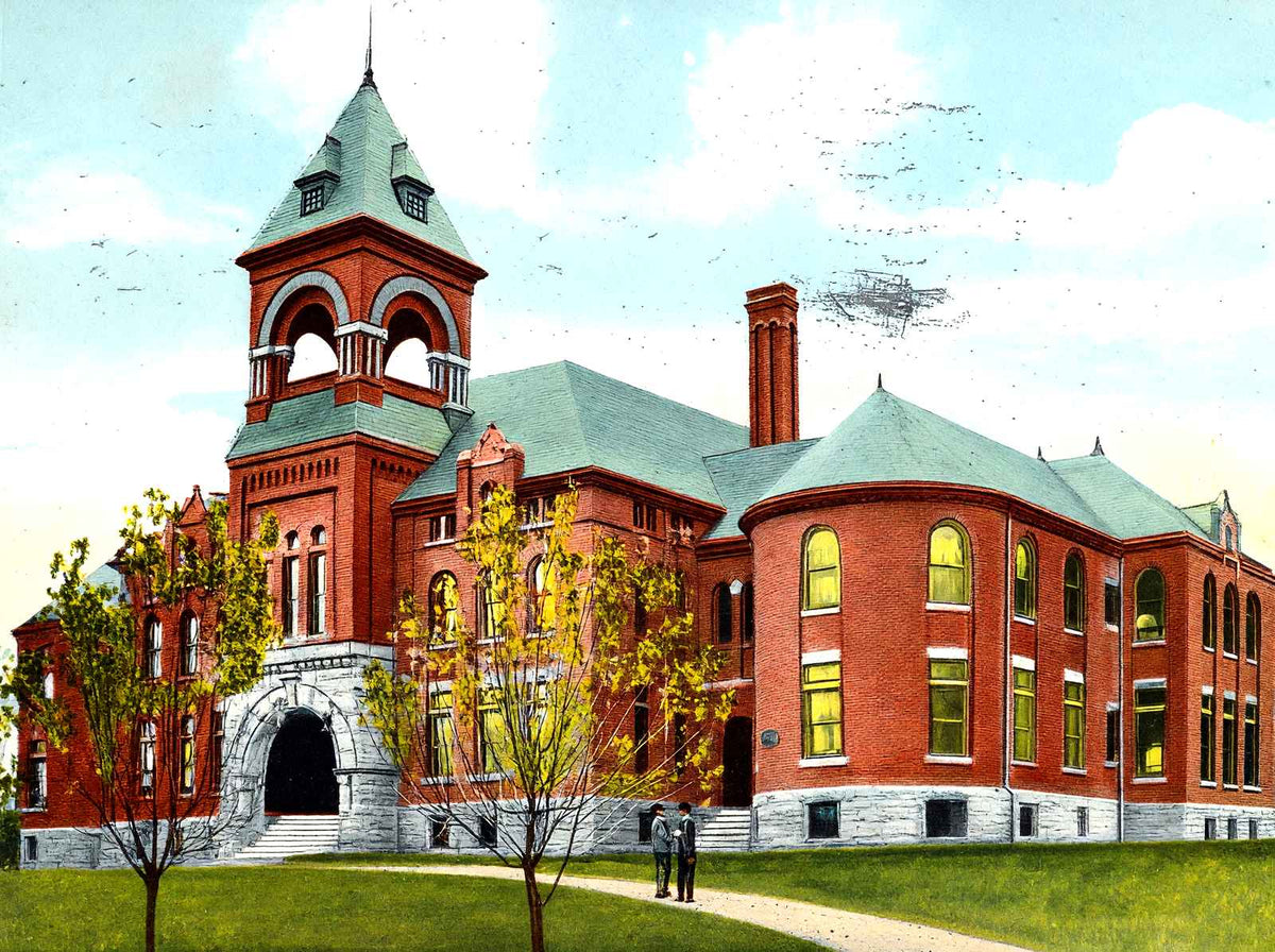 Washington Pa High School in 1909 vintage print