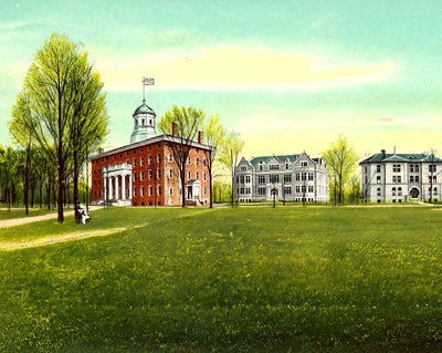 Lawrence University Campus, Appleton, WI 1905 vintage print
