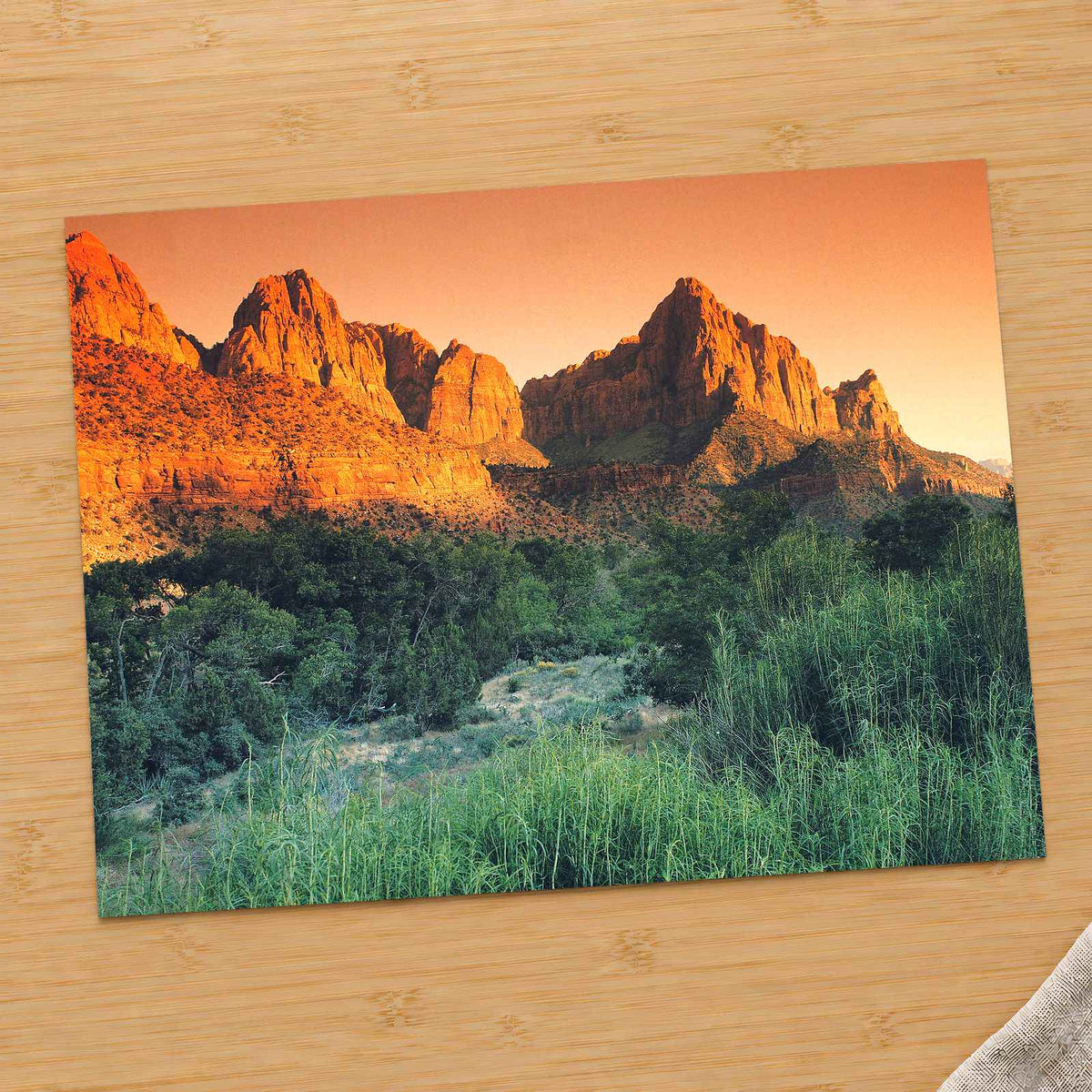Glowing Sandstone Mountains Photo Print Wall Decor