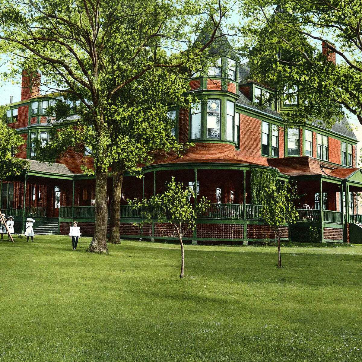 The Sanatorium, Hudson, WI in 1909 vintage print