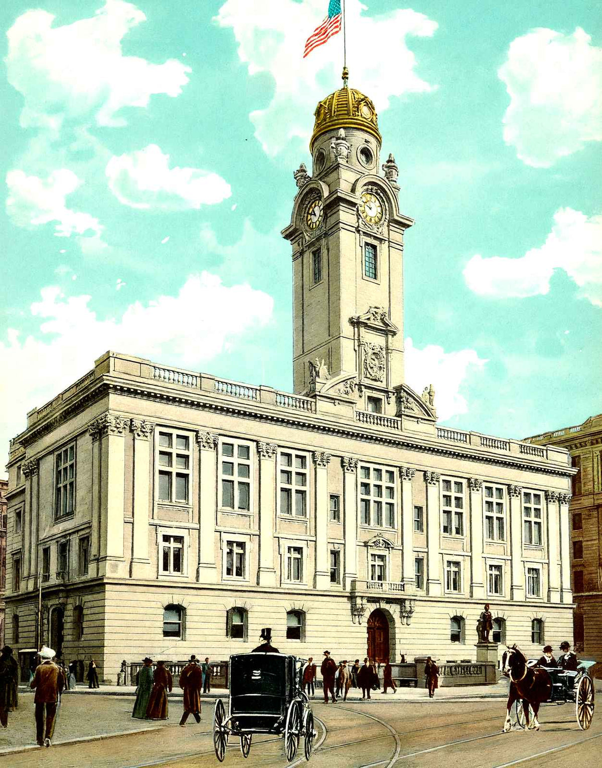 City Hall, Paterson, NJ in 1905 vintage print