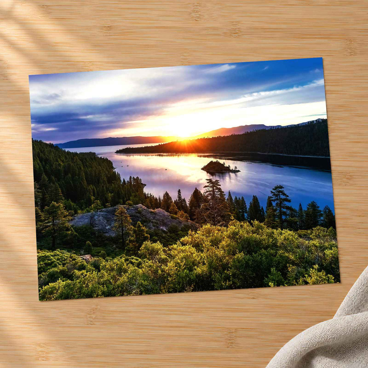 Lake Tahoe Sunset Photo Print Wall Decor
