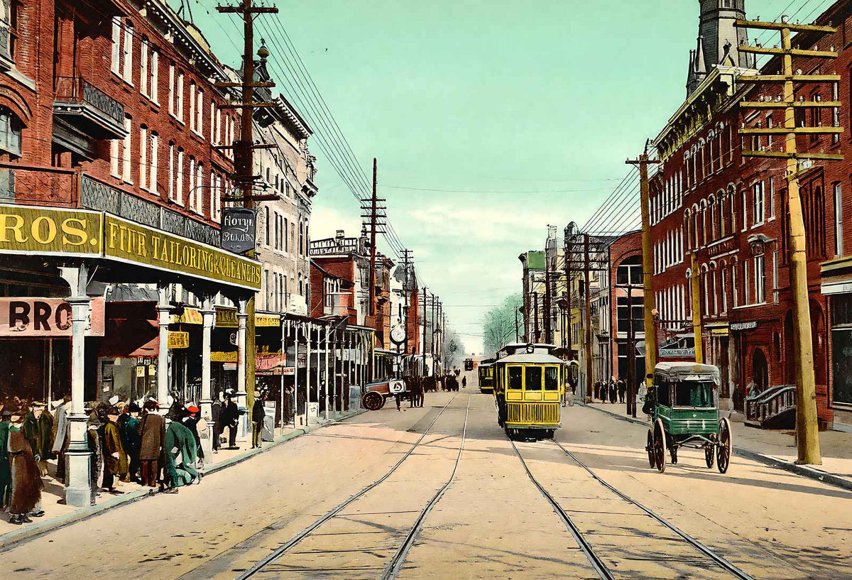 Hamilton Street, Allentown, PA in 1907 vintage print