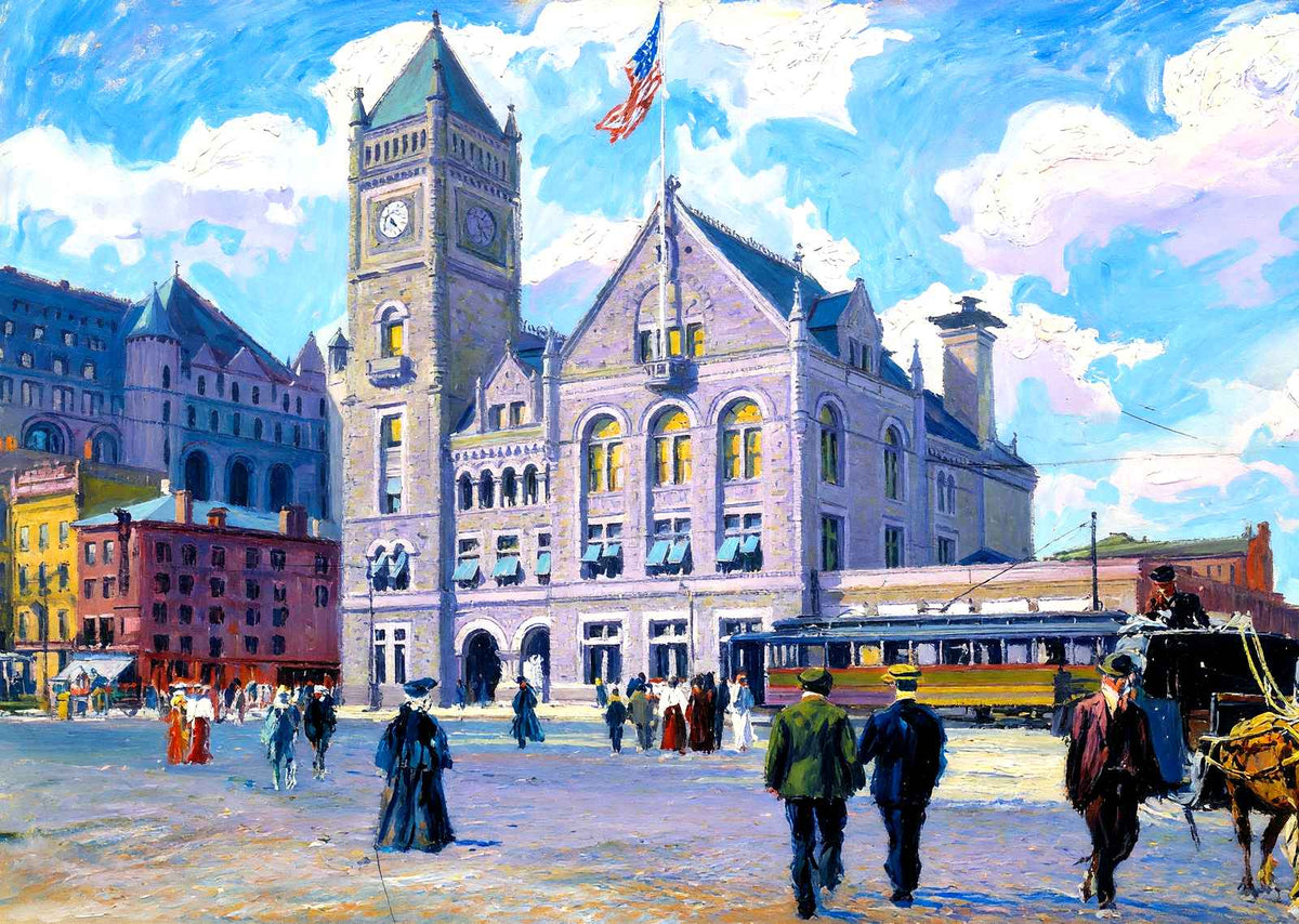 Post Office, Newark, NJ in 1905 art print