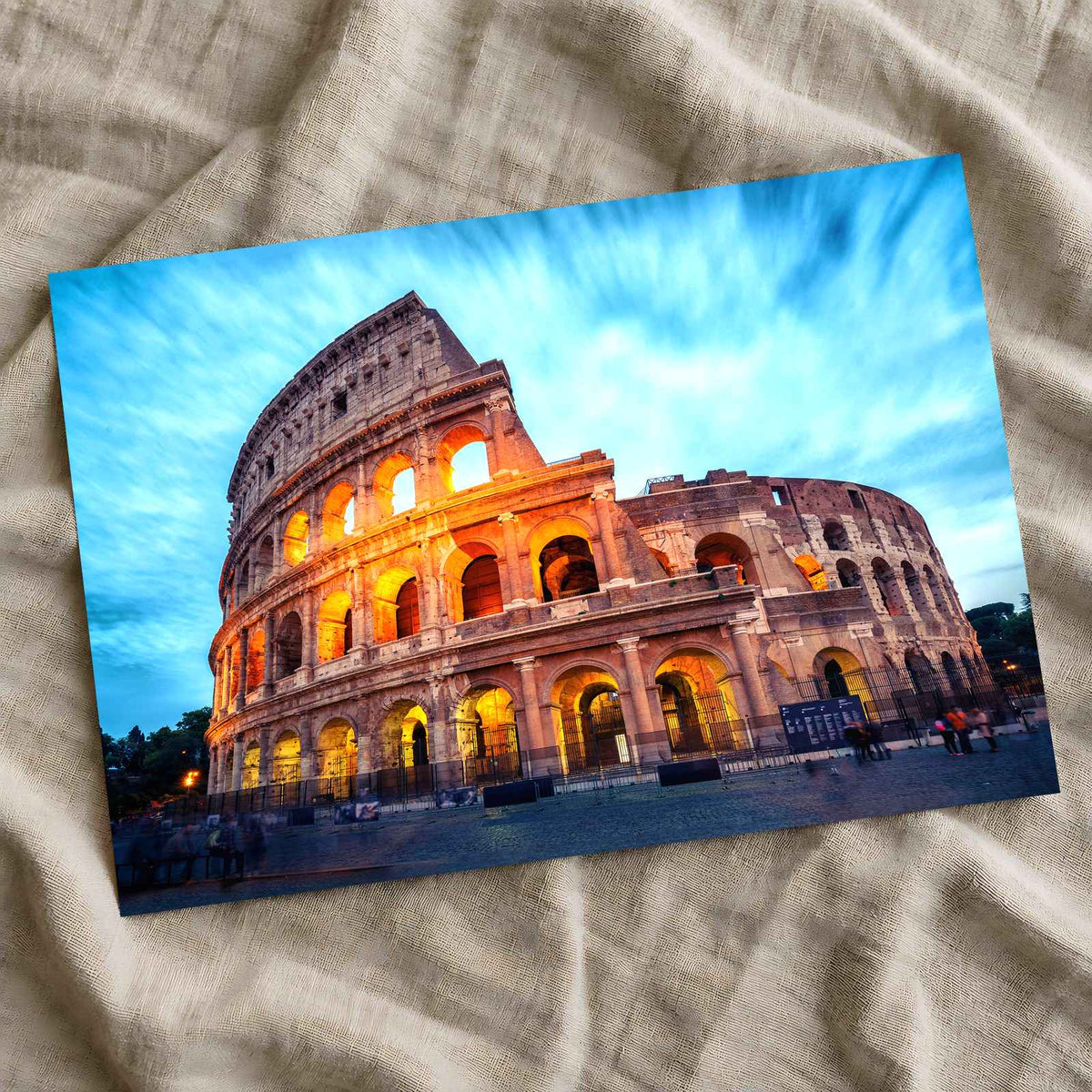 Colosseum in Rome Illuminated at Night Photo Print Wall Decor