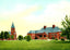 Chapel and Memorial Hall, Lawrenceville, NJ vintage print