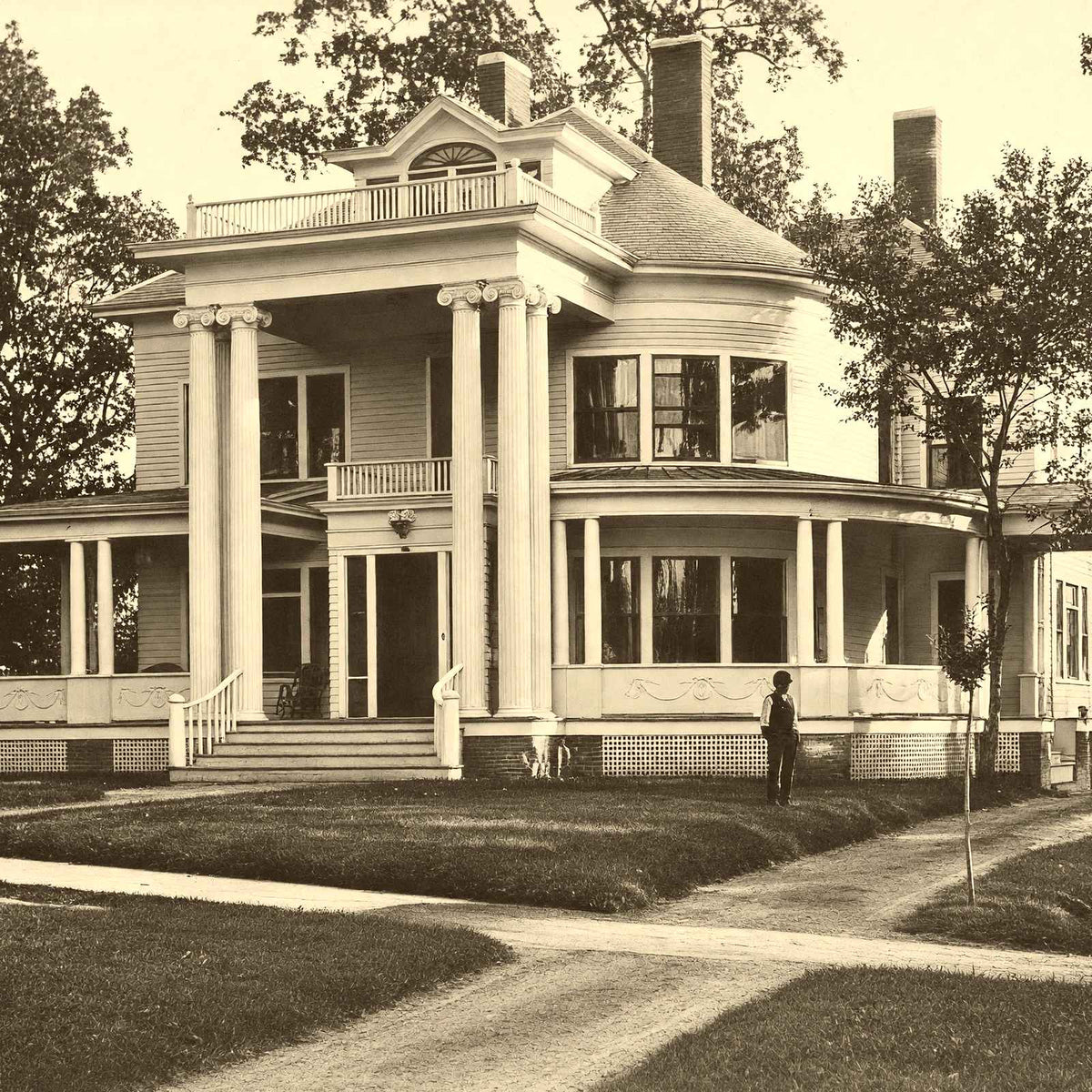 Colonial Home, West Market St, Greensboro NC photo print