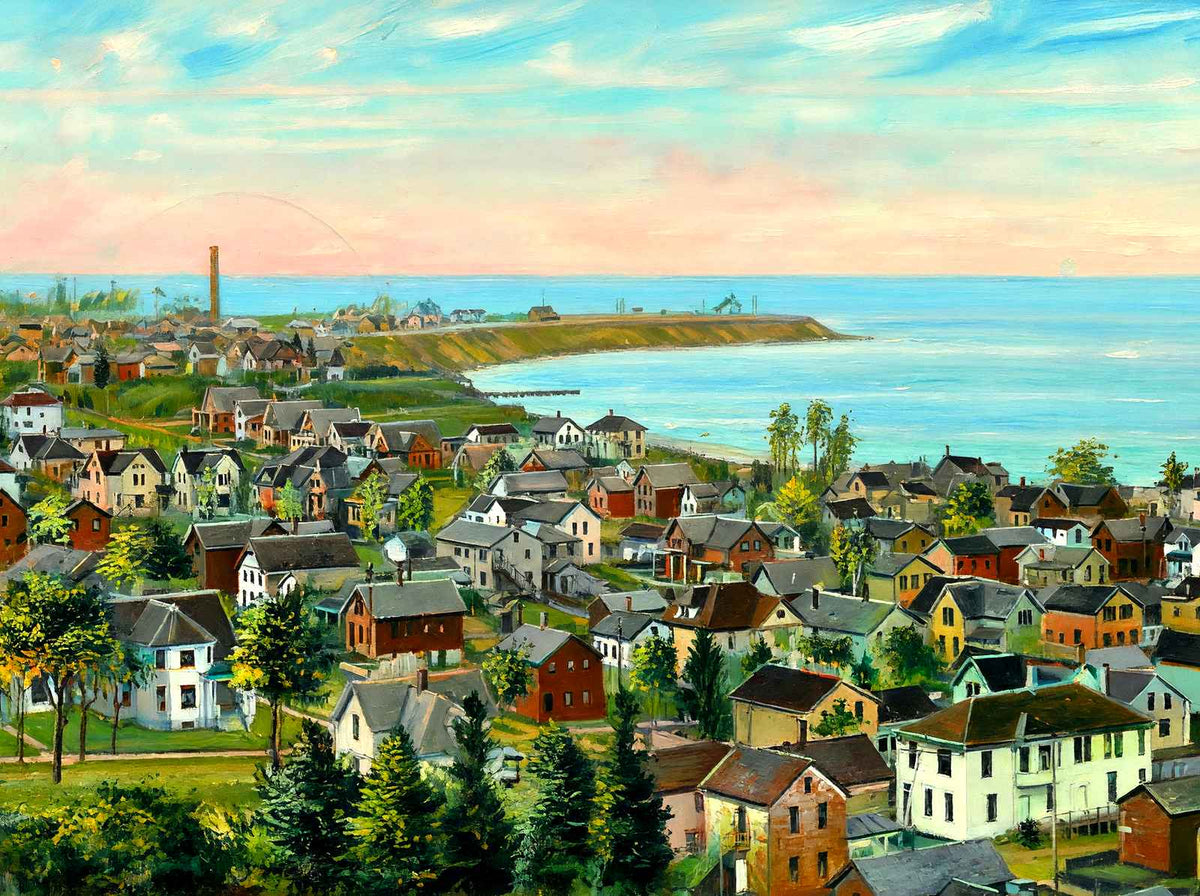 North Point on Lake Michigan, Sheboygan, WI painting