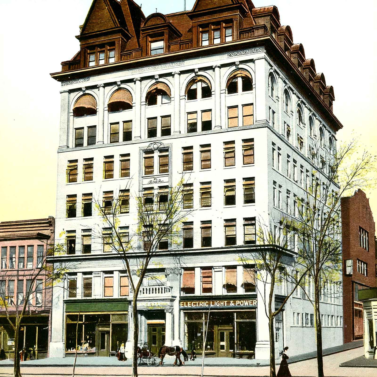 Board of Trade Building, Scranton PA in 1907 vintage print