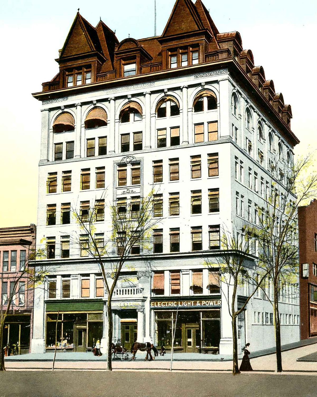 Board of Trade Building, Scranton PA in 1907 vintage print