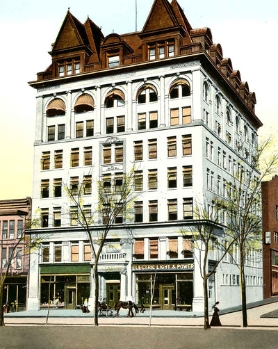 Board of Trade Building, Scranton PA in 1907 vintage print