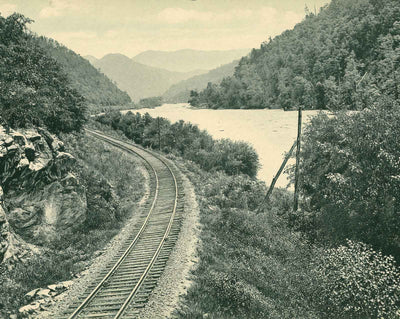 French Broad River Below Asheville, NC (1905) vintage print