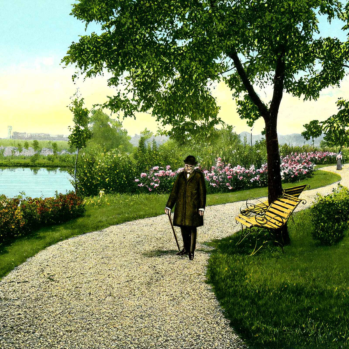 Long Park, Lancaster, PA in 1907 vintage print