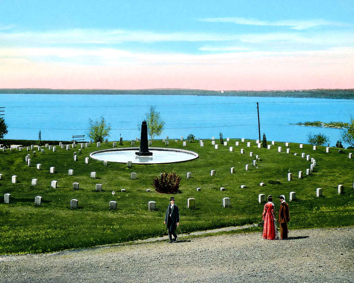 Officers Circle National Cemetery, Vicksburg vintage print