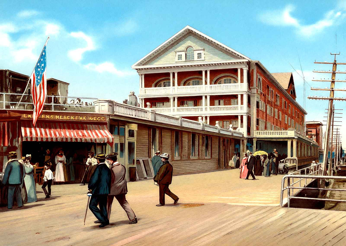 Hotel Luray from Boardwalk, Atlantic City, NJ vintage print