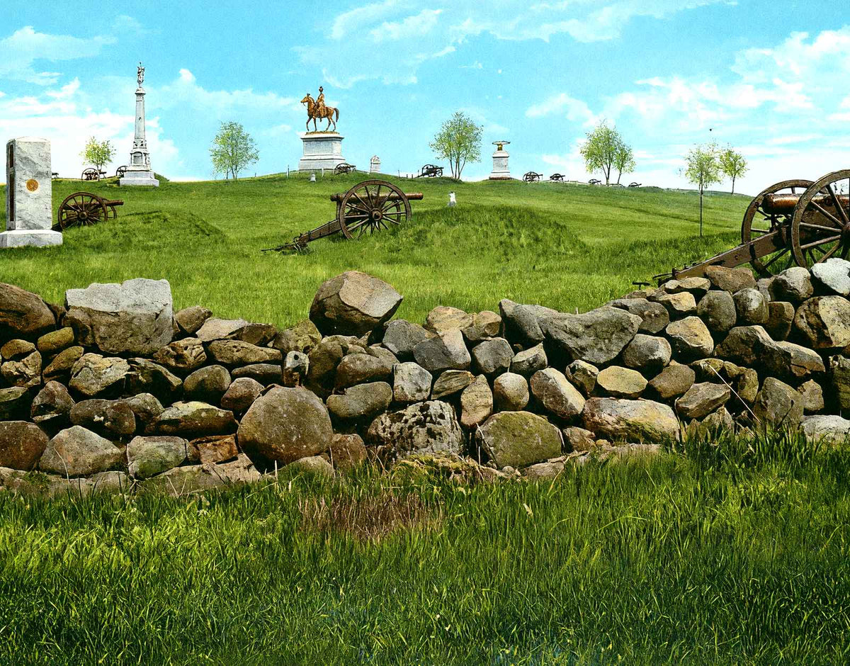 East Cemetery Hill, Gettysburg PA in 1906 vintage print