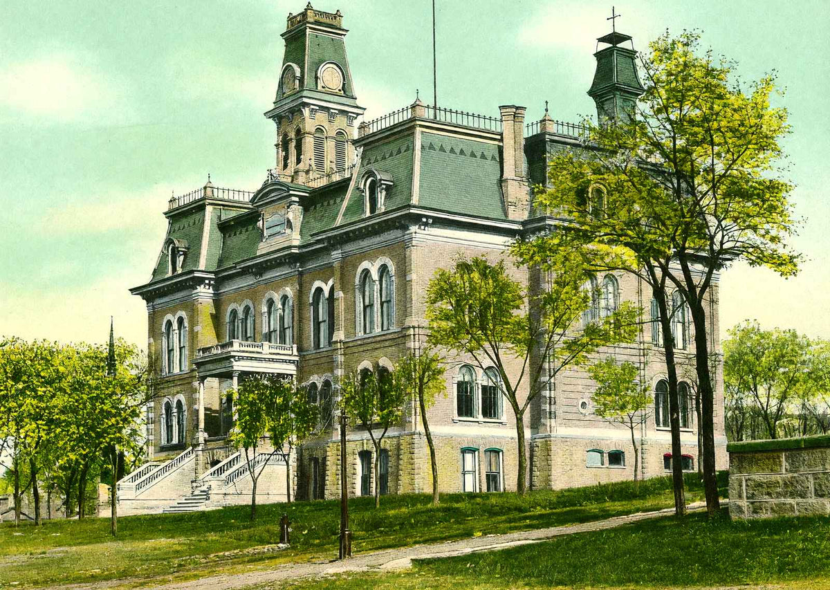 Rock County Court House, Janesville, WI 1907 vintage print