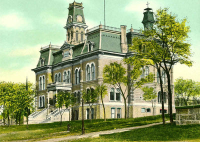 Rock County Court House, Janesville, WI 1907 vintage print
