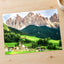 Village under Jagged Peaks in Dolomites Photo Print Wall Decor