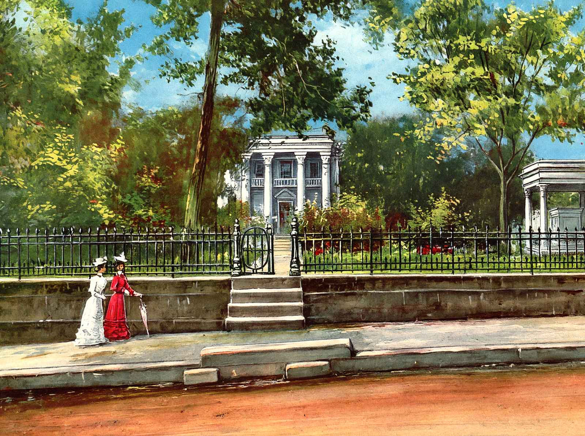 Polk Place, James K. Polk Home, Nashville, TN vintage print