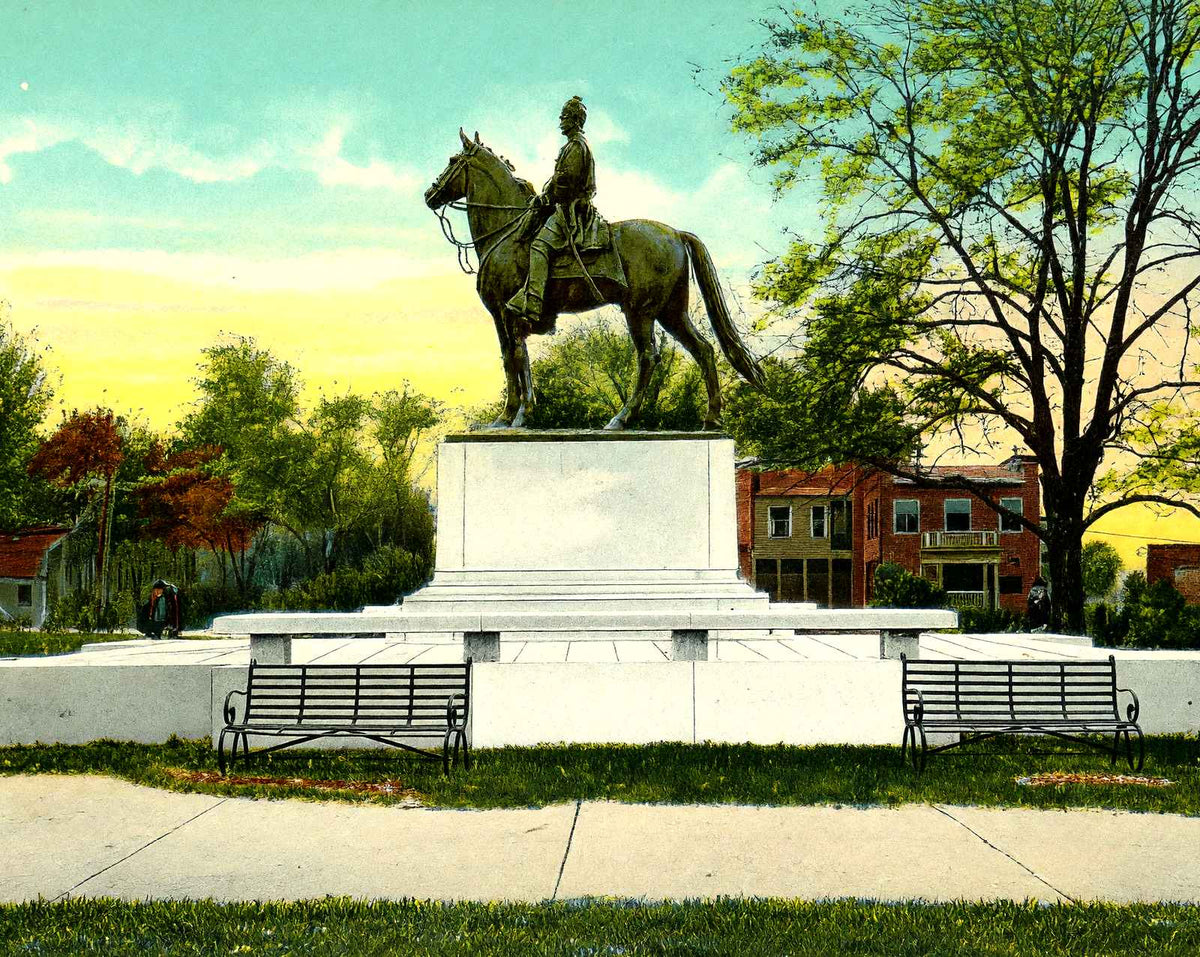 Forrest Monument, Memphis, TN in 1906 vintage print