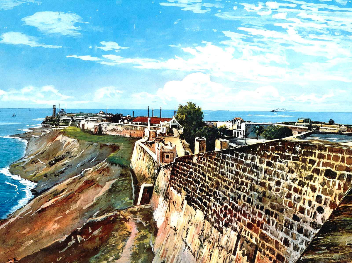 Morro Castle, Havana, Cuba in 1913 vintage print