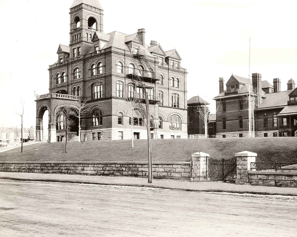 Moses Taylor Hospital, Scranton PA in 1905 vintage print