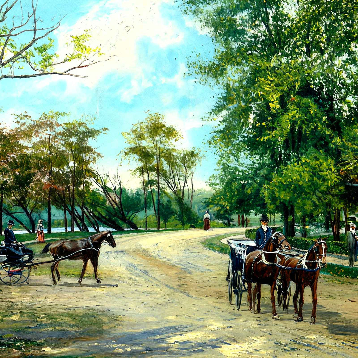 Drive Around Lake Carasaljo, Lakewood, NJ art print
