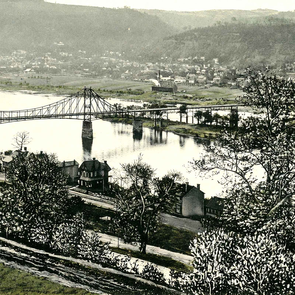 Allegheny River Highland Park, Pittsburgh PA vintage print