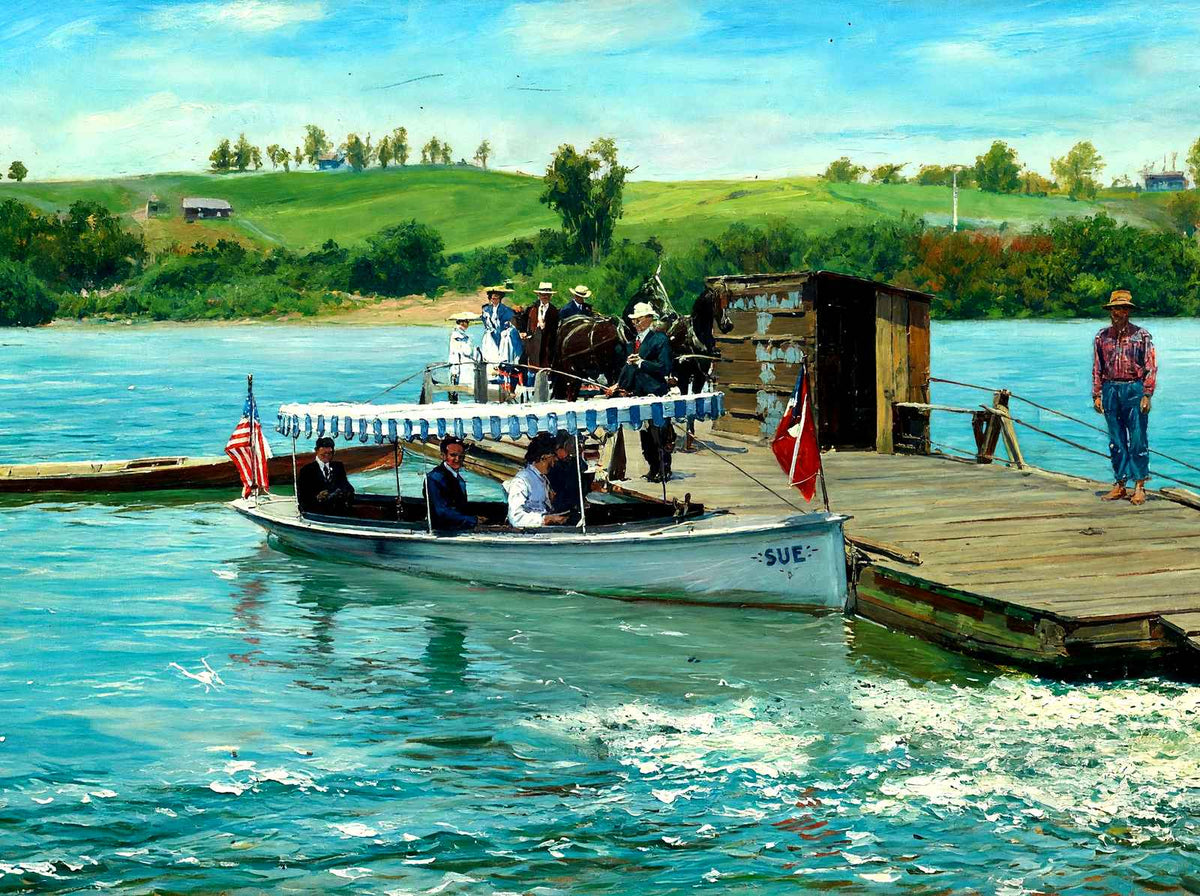 Old Ferry, Knoxville, TN in 1907 painting