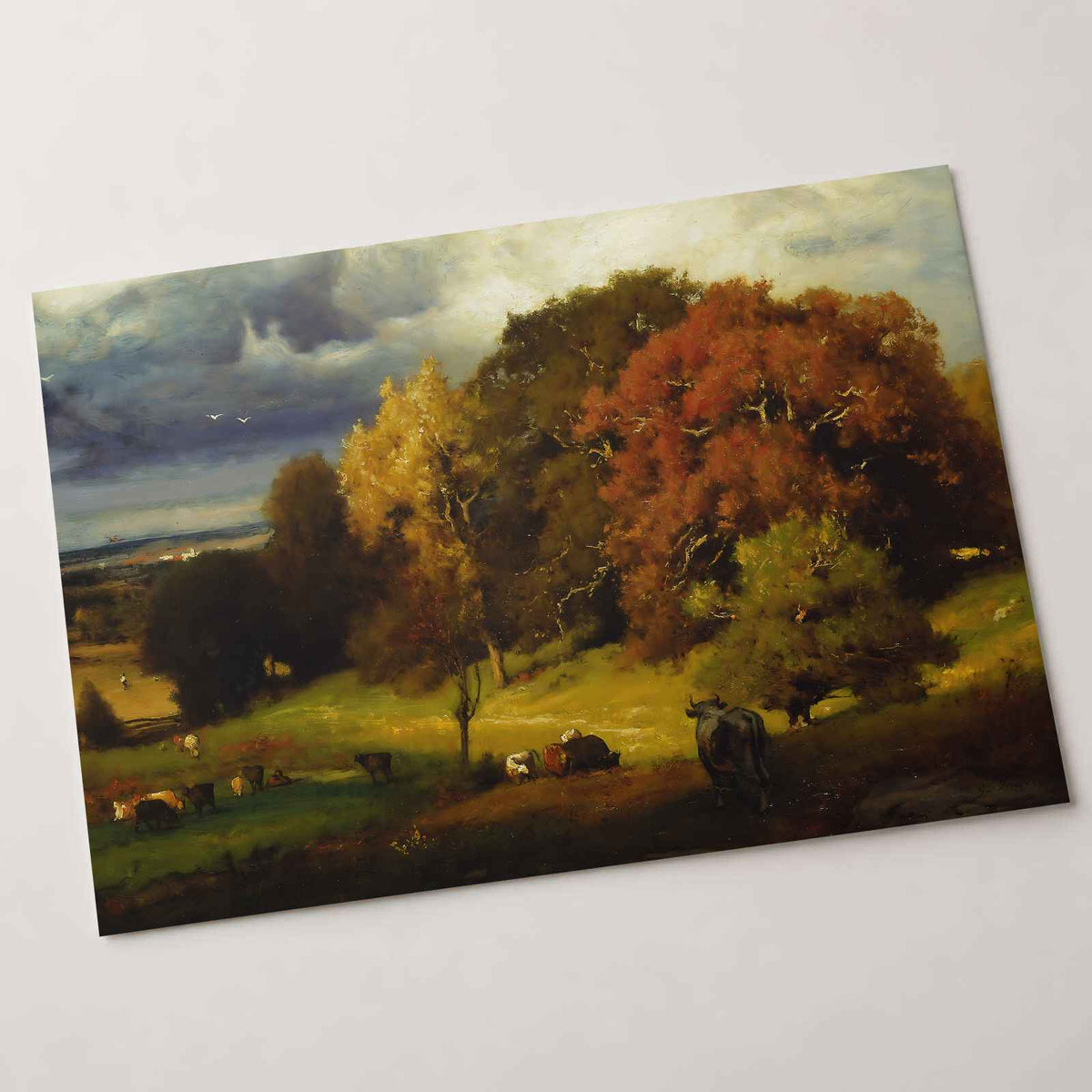 Autumn Oaks painting print by George Inness (1875)