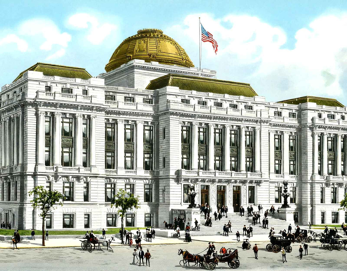 New City Hall, Newark, NJ in 1905 vintage print