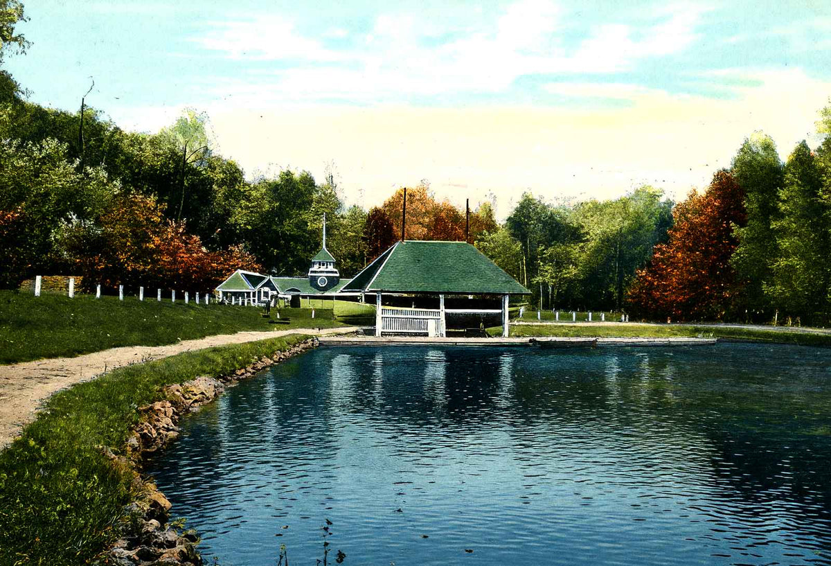 Cascade Park Lake & Boat House, New Castle PA vintage print