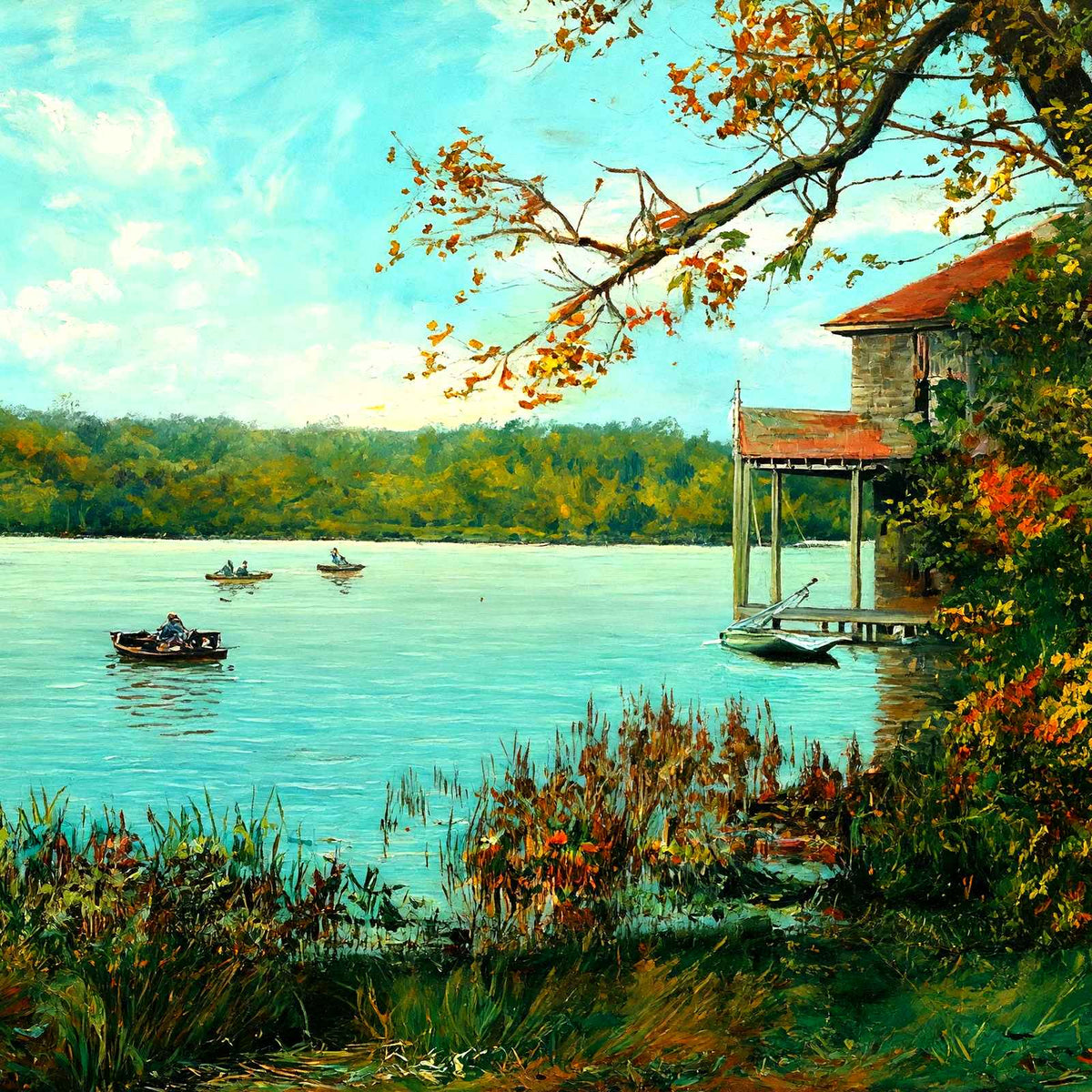 Glimpse of Lake Carasaljo, Lakewood, NJ art print