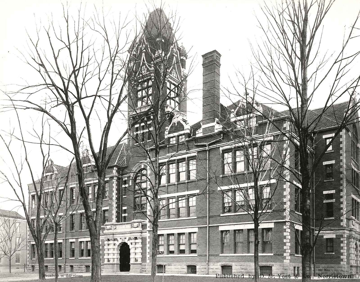 Norristown High School, PA in 1905 vintage photo print