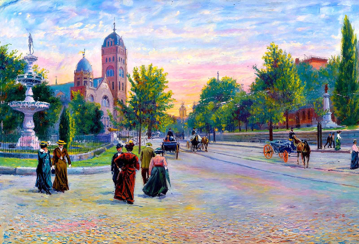 Fountain Square, Chattanooga, TN in 1905 art print