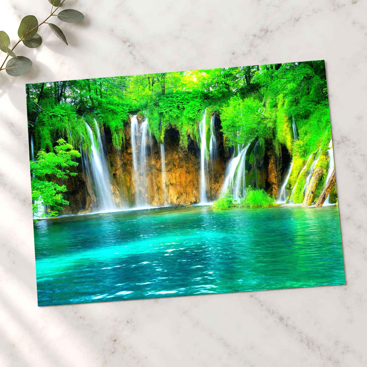 Multiple Waterfalls Cascading Photo Print Wall Decor