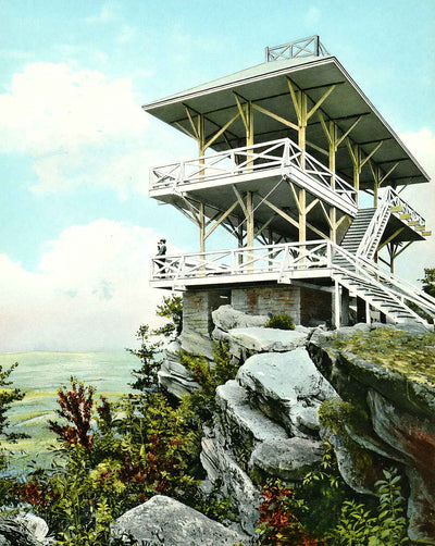 High Rock Observatory, Pen Mar PA in 1908 vintage print