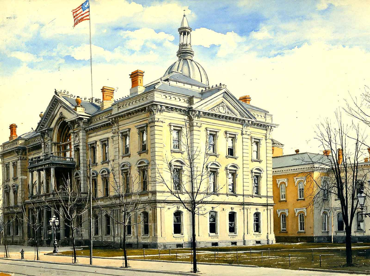 State Capitol, Trenton, NJ in 1905 art print