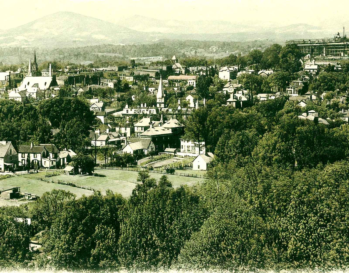 Bird's Eye View, Asheville, NC in 1905 vintage print