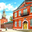 Independence Hall, Philadelphia PA in 1906 vintage print