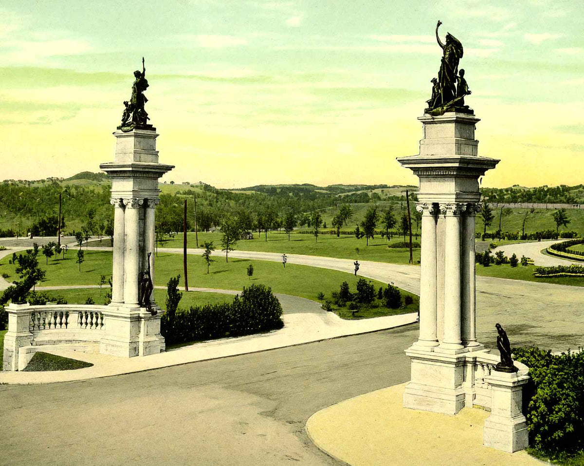 Highland Park Entrance, Pittsburgh PA in 1906 vintage print